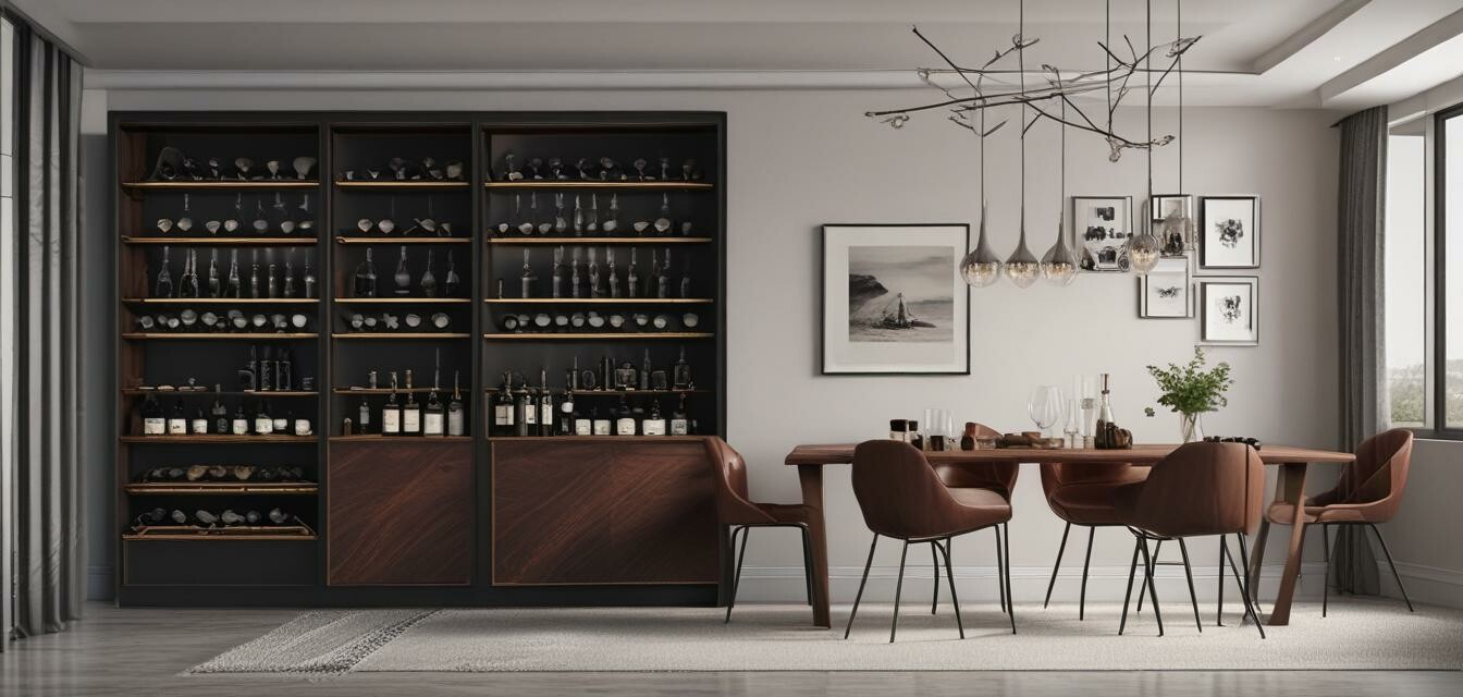 Wine cabinet in a dining room.