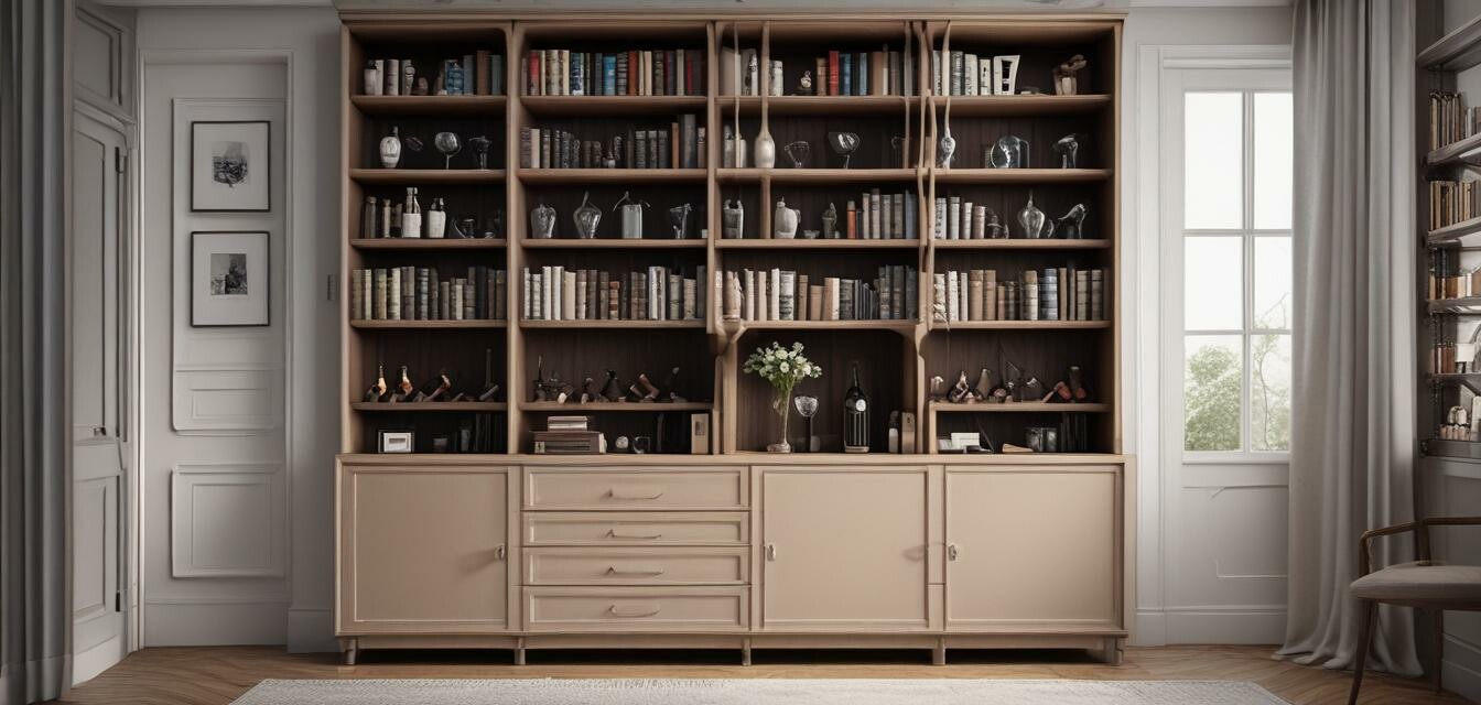 Wine cabinet in home office.