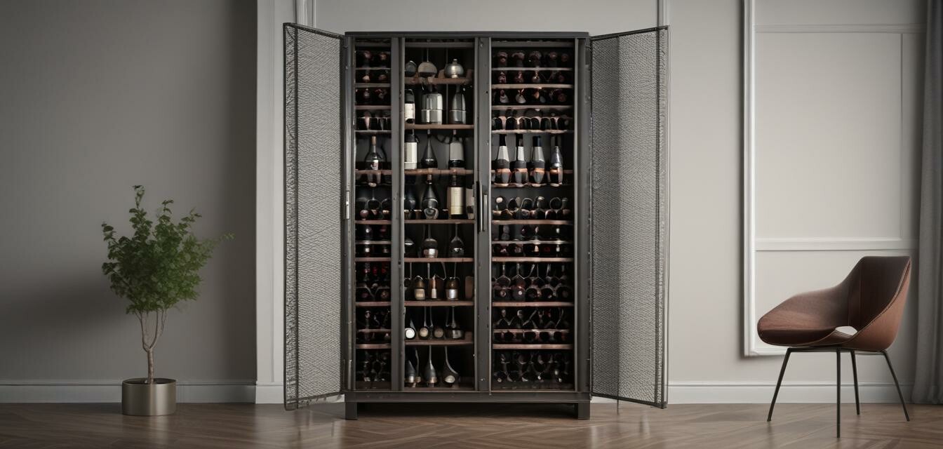 Metal wine cabinet